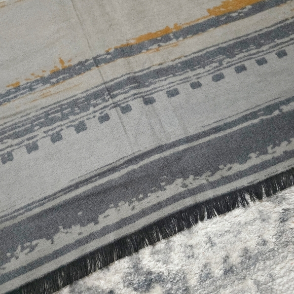 CHELSEY By Josep 100% Brushed Silk Abstract Striped Long Mens Cozy Scarf - Picture 5 of 15